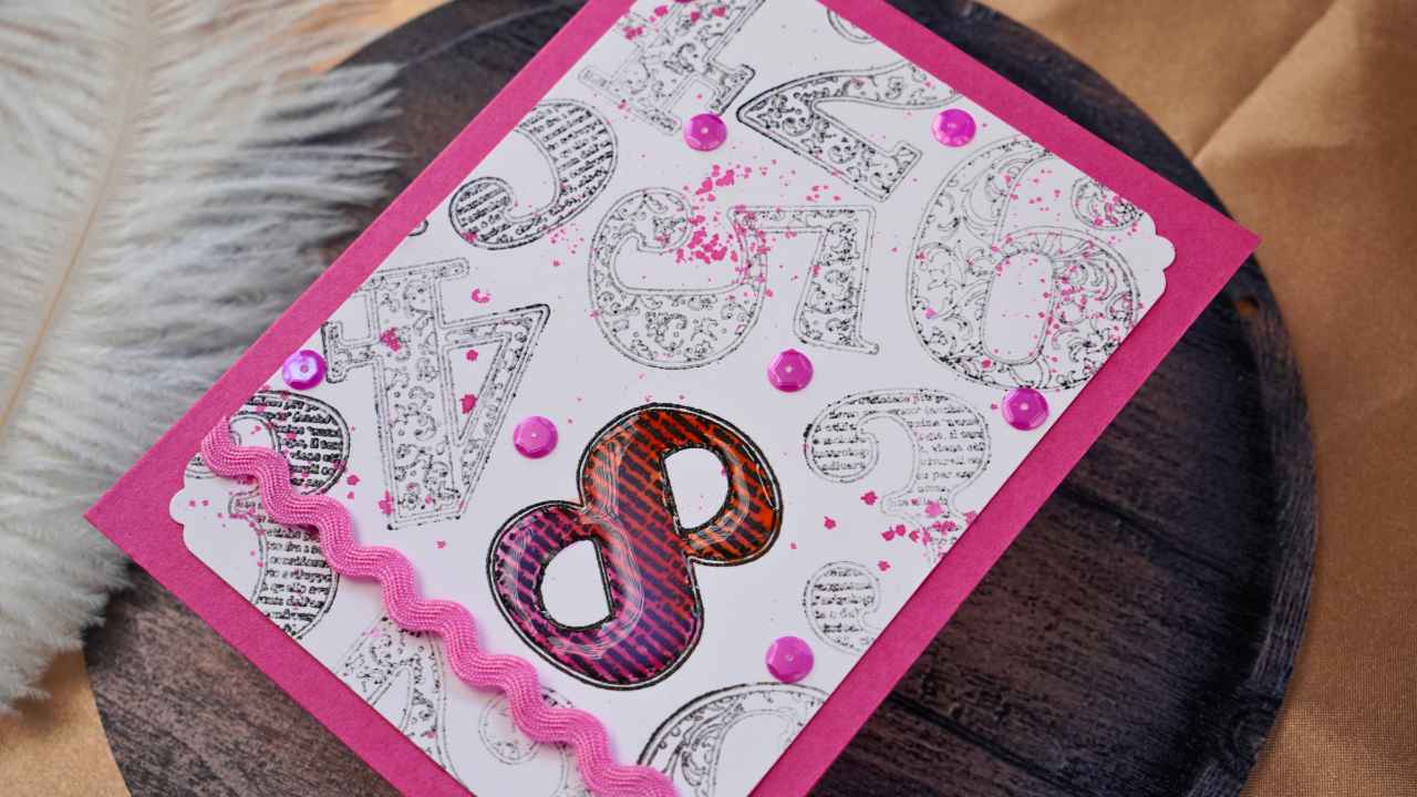 Birthday card for 8 year old by Natasha Foote Creative with glossy accents