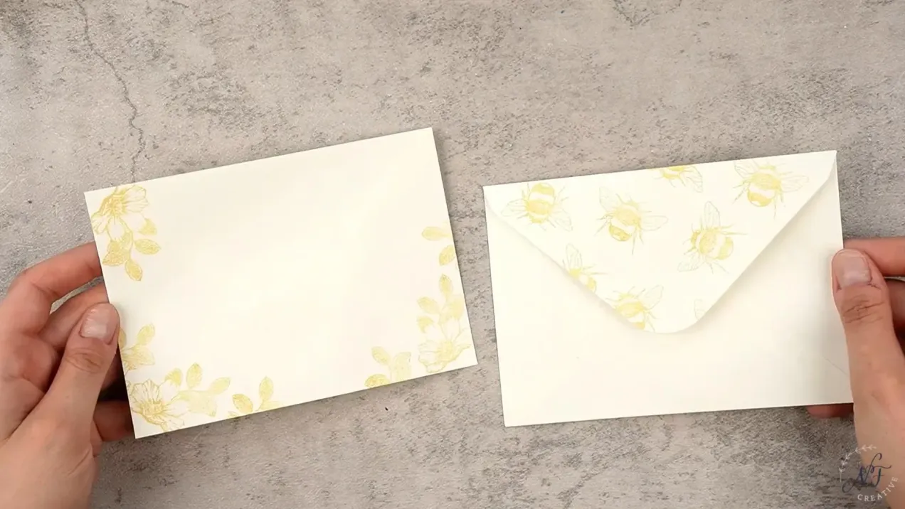 Matching envelopes in card making front and back of envelope with embossed images